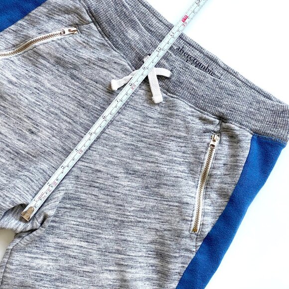 Abercrombie Kids Girls Joggers Size 13/14 Gray Blue White Colorblock Sweatpants - Picture 9 of 10